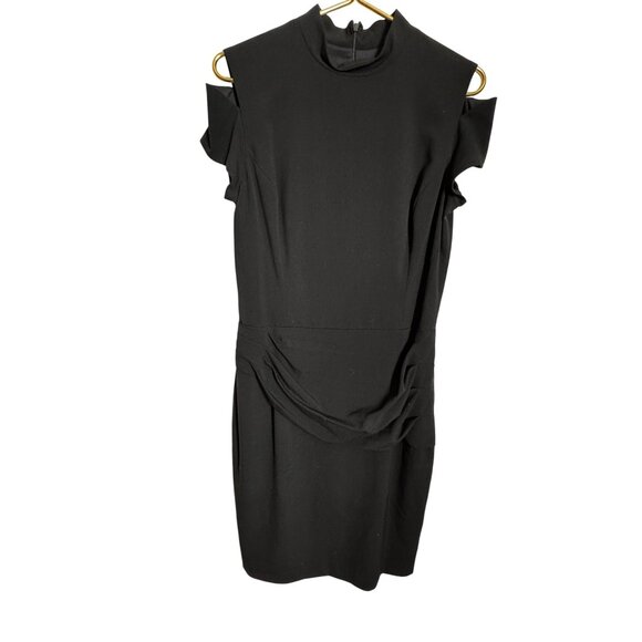 Vintage Black Cache Cold Shoulder Sheath Dress Sexy Y2K Size‎ 10 Classic LBD Hot - Picture 4 of 14